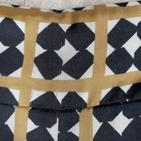 Zara Satin Wide Leg Pant L Geo Tile Print Silky Flowy Ankle Crop Dressy Trouser - Picture 5 of 16